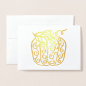 Foil Swirl Pumpkin | Fall Harvest Folienkarte (Vorderseite mit Umschlag)