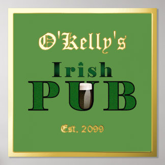 Foil Text Accent Irish Pub Print Poster