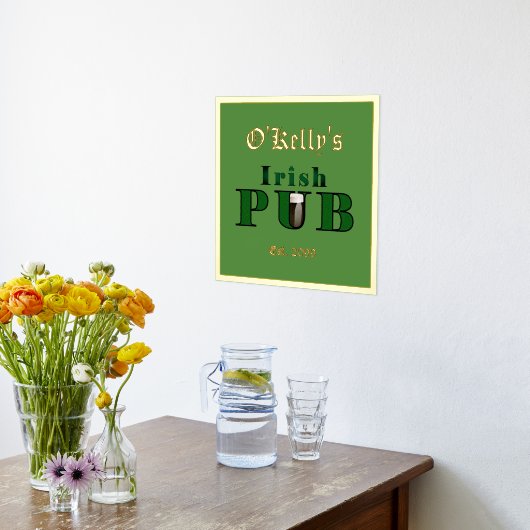 Foil Text Accent Irish Pub Print Poster (Ablage(Küche))