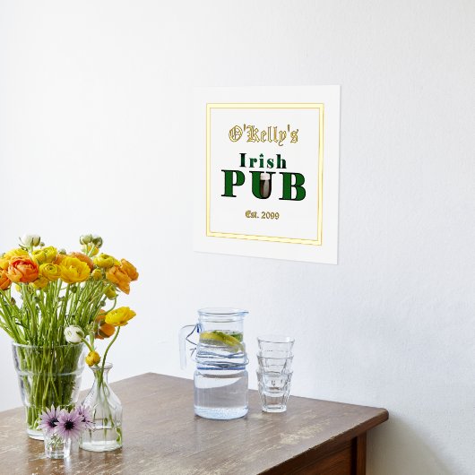 Foil Text Accent Irish Pub Print Poster (Ablage(Küche))