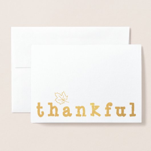 Foil Thankful Ahornleaf Erntedank Gruß Folienkarte (Vorderseite mit Umschlag)