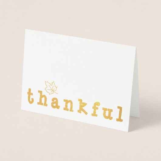 Foil Thankful Ahornleaf Erntedank Gruß Folienkarte (Vorderseite)