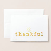 Foil Thankful Ahornleaf Erntedank Gruß Folienkarte (Rückseite mit Umschlag)