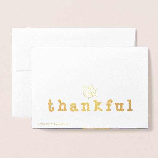 Foil Thankful Ahornleaf Erntedank Gruß Folienkarte (Rückseite mit Umschlag)