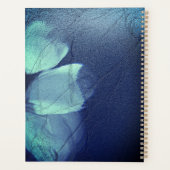 Foil Torquoise Floral Navy Blue Script Monogram Planer (Rückseite)