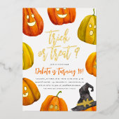 Foil Trick oder Treat Halloween Geburtstagsparty Folieneinladung (Vorderseite)