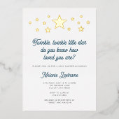 Foil Twinkle Twinkle Little Star Baby Dusche Folieneinladung (Vorderseite)