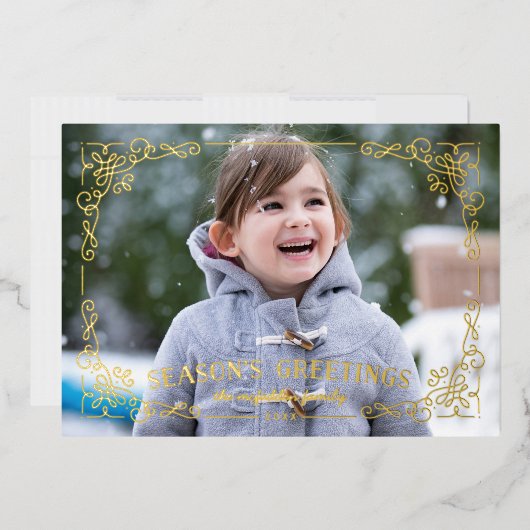 Foil Verziert Frame Season's Greetings Holiday Car Folieneinladung (Briefumschlag)