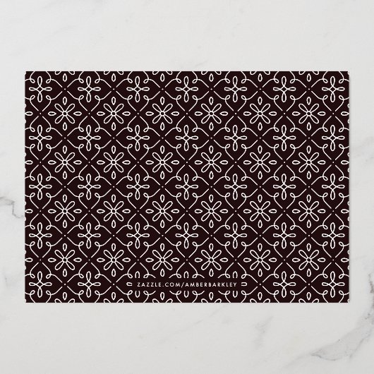 Foil Verziert Frame Season's Greetings Holiday Car Folieneinladung (Rückseite)