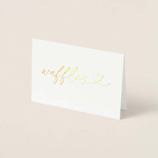 Foil Waffles Food Label Wedding Table Card Folienkarte (Vorderseite)