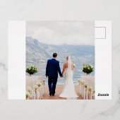 Foil Wedding Brown and beige Invitation Folie Einladungspostkarte (Rückseite)