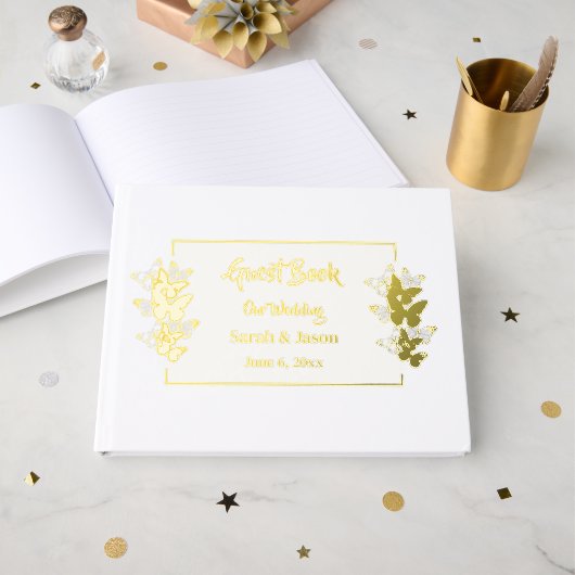 Foil Wedding Guestbook Gästebuch (Vorderseite offen)