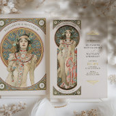 Foil Wedding Invitation Card Jugendstil von Mucha Folieneinladung