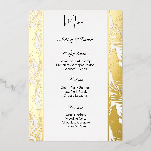 Foil Wedding Menu Card Folieneinladung (Vorderseite)