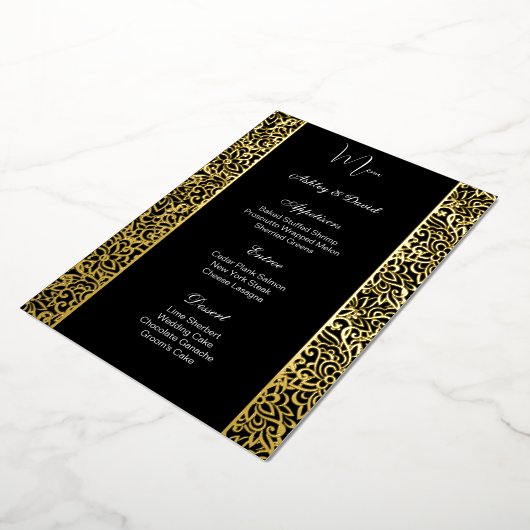 Foil Wedding Menu Card Folieneinladung (Gedreht)