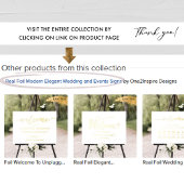 Foil Welcome Unplugding Wedding Zeremony Black Sig Foliendrucke