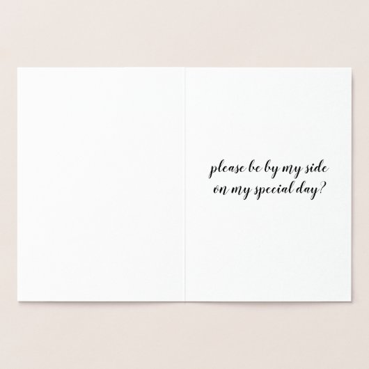 FOIL Werden Sie meine Bridesmaid BRIDE Personalisi Folienkarte (Innenseite)