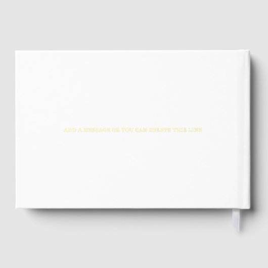 Foil White Modern Guest Book Simple Photo Elegant  Gästebuch (Rückseite)
