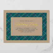 Foil Winter Kariert Holiday Party - Einladung zur (Vorderseite)