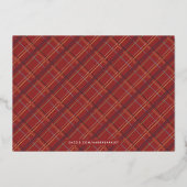 Foil Winter Kariert Weihnachts-Fotokarte - Rot Folieneinladung (Rückseite)