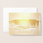 Foil Winter Szene Bäume im Schnee Weihnachten Folienkarte (Vorderseite mit Umschlag)