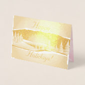 Foil Winter Szene Bäume im Schnee Weihnachten Folienkarte (Vorderseite)