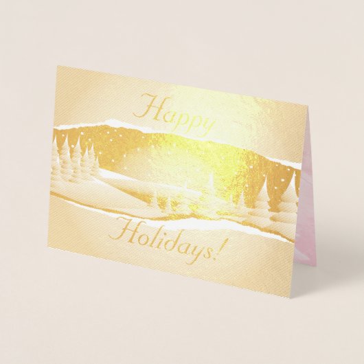 Foil Winter Szene Bäume im Schnee Weihnachten Folienkarte (Vorderseite)