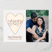 Foil XOXO Heart Valentine's Day Card - White Folieneinladung (Vorderseite)