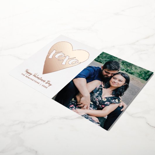 Foil XOXO Heart Valentine's Day Card - White Folieneinladung (Gedreht)