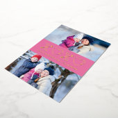 Foil Xs & Os Valentine's Day 2-Foto Card - Rosa Folieneinladung (Gedreht)