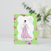 Fois à Paris Fashion Illustration Postkarte (Stehend Vorderseite)