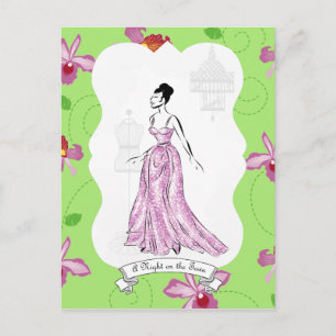 Fois à Paris Fashion Illustration Postkarte