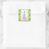 Fois à Paris Fashion Illustration Quadratischer Aufkleber (Tasche)