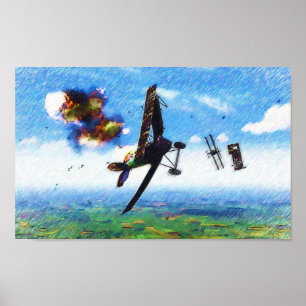 Fokker D.VII shotdown durch Nieuport 28.C1 Poster