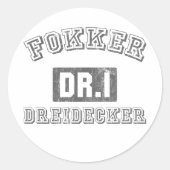Fokker DR1 Dreidecker Runder Aufkleber (Vorderseite)