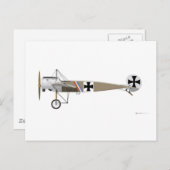 Fokker E-1 Eindecker Postkarte (Vorne/Hinten)