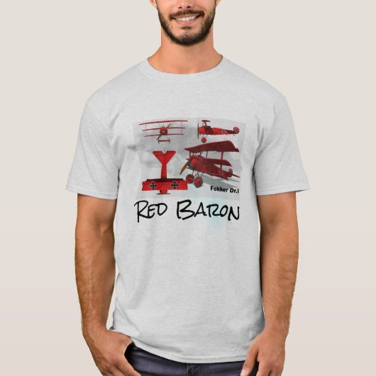 Fokker roten Barons Triplane T-Shirt (Vorderseite)