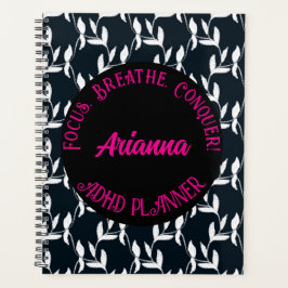 Fokus, Atmen, ADHS erobern| Schwarz, Weiß, Rosa Planer