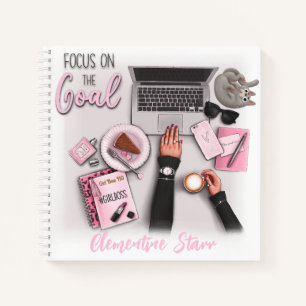„Fokus auf das Ziel“ Girl Boss HQ Planernotizbuch Notizblock
