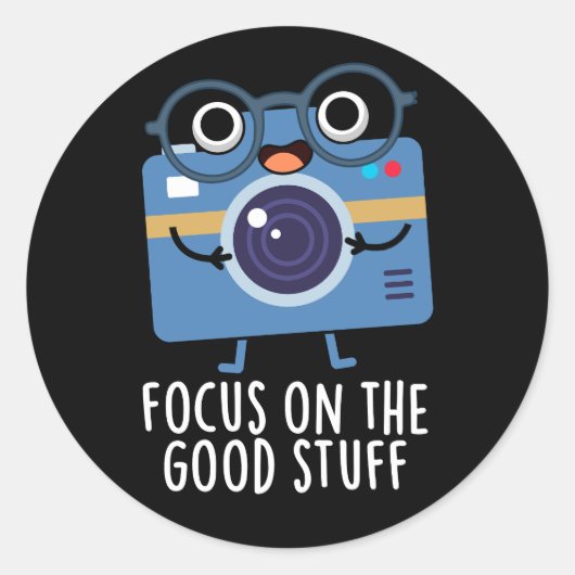 Fokus auf die gute Arbeit positive Pun Dark BG Runder Aufkleber (Vorderseite)