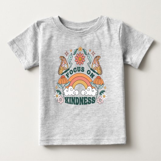 Fokus auf Kindness Groovy Graphic Baby T-shirt (Vorderseite)