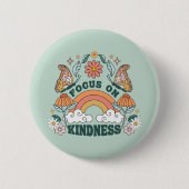 Fokus auf Kindness Groovy Graphic Button (Vorderseite)