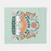 Fokus auf Kindness Groovy Graphic Fleecedecke (Vorderseite (Horizontal))