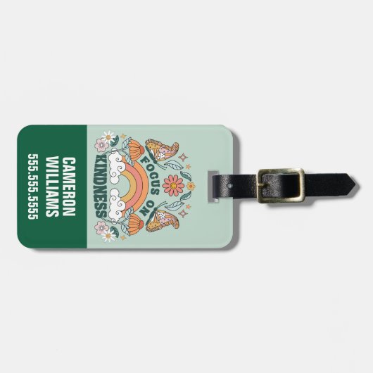 Fokus auf Kindness Groovy Graphic Gepäckanhänger (Vorderseite horizontal)