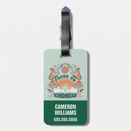 Fokus auf Kindness Groovy Graphic Gepäckanhänger (Rückseite vertikal)