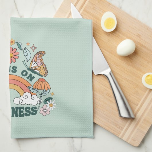 Fokus auf Kindness Groovy Graphic Geschirrtuch (Viertel Falte)