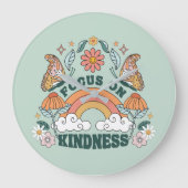 Fokus auf Kindness Groovy Graphic Große Wanduhr (Vorderseite)