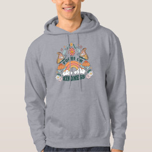 Fokus auf Kindness Groovy Graphic Hoodie