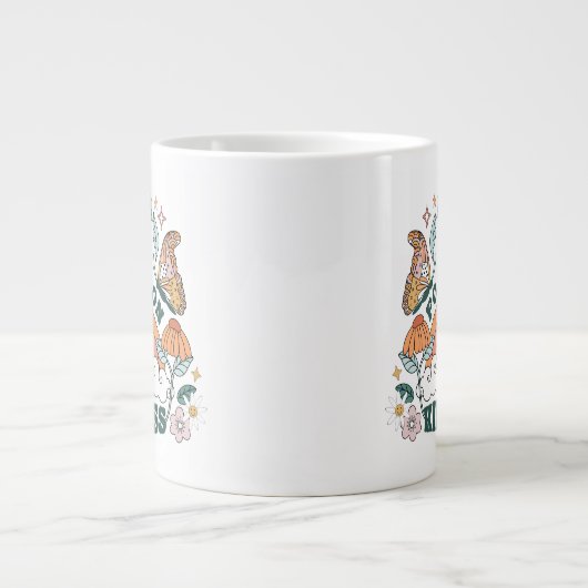 Fokus auf Kindness Groovy Graphic Jumbo-Tasse (Vorderseite)