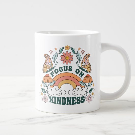 Fokus auf Kindness Groovy Graphic Jumbo-Tasse (Rechts)